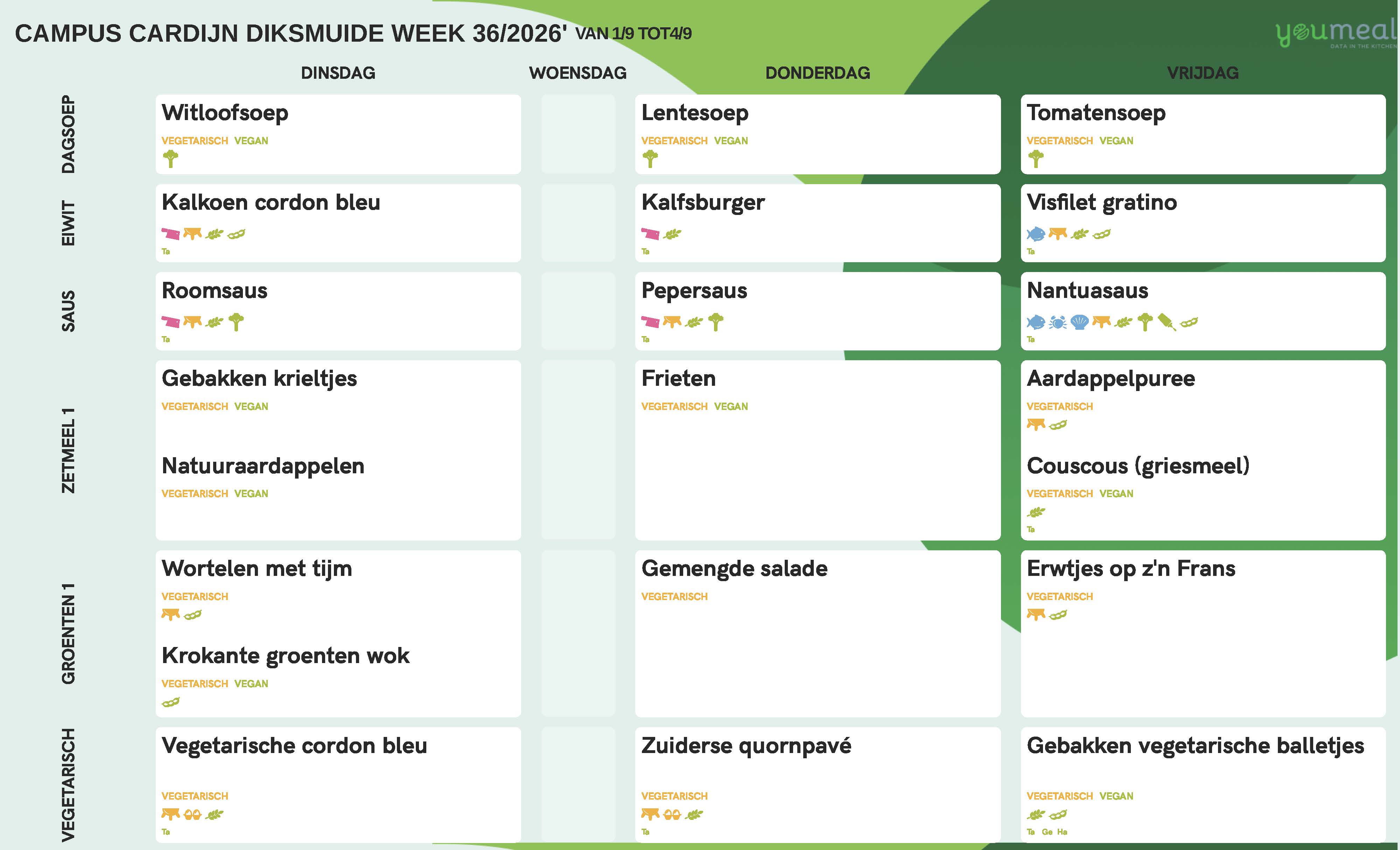 Schoolmenu week 36